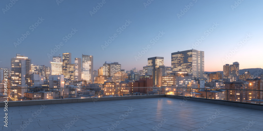 Fototapeta premium HDRI city at sunset