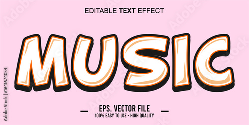 typography MUSIC word art illustration,  text effect style, eps file format
