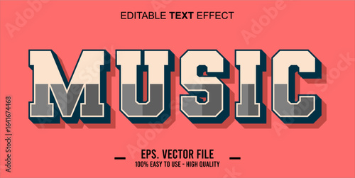 typography MUSIC word art illustration,  text effect style, eps file format
