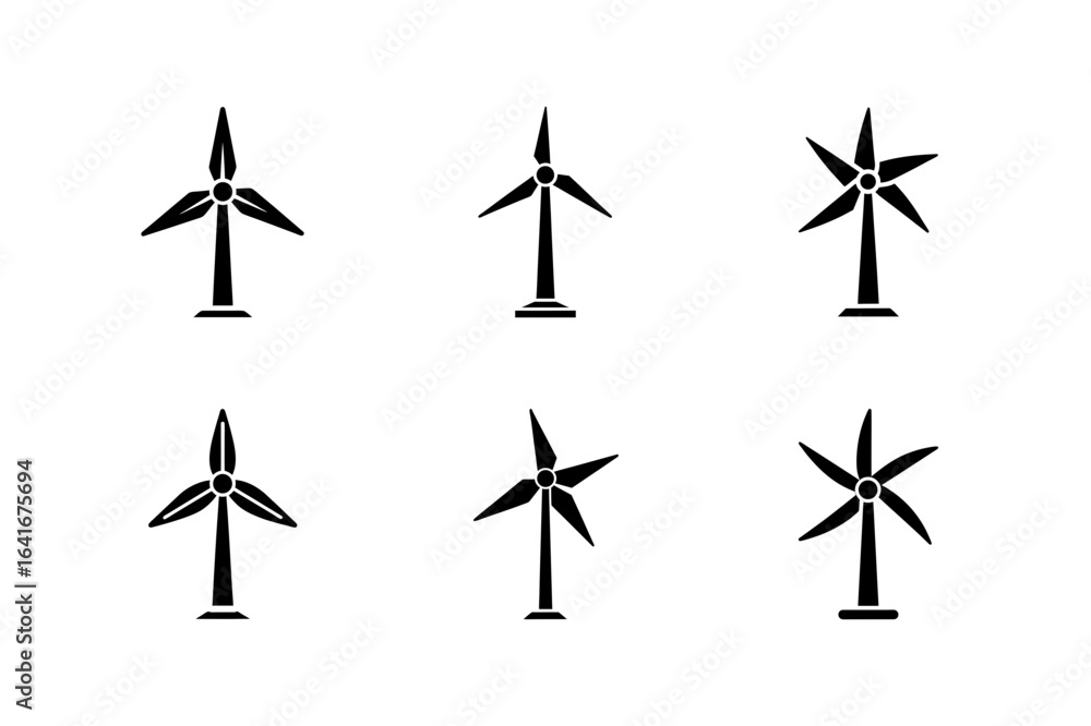 wind turbine icon silhouette vector art wind turbine icon silhouette vector art