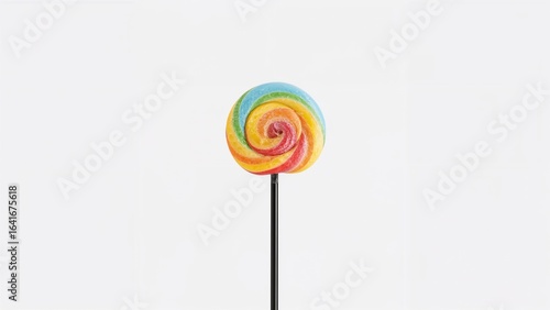 A single rainbow swirl cand...