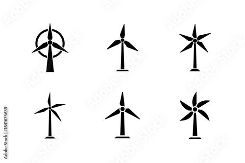 wind turbine icon silhouette vector art