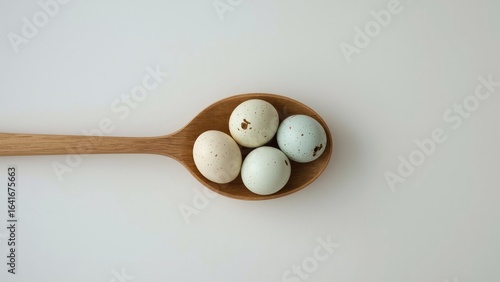 Quail eggs gathered in a sp...