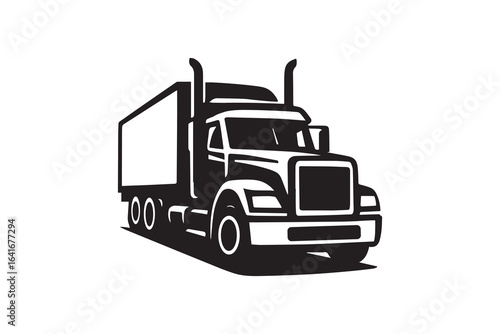 Lorry icon silhouette with white background