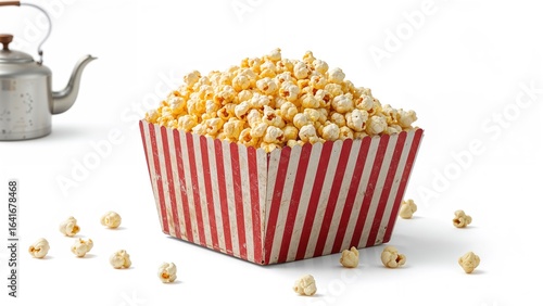 Popcorn inside a box with a...