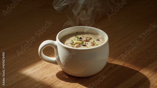 White Handle Cup Containing...