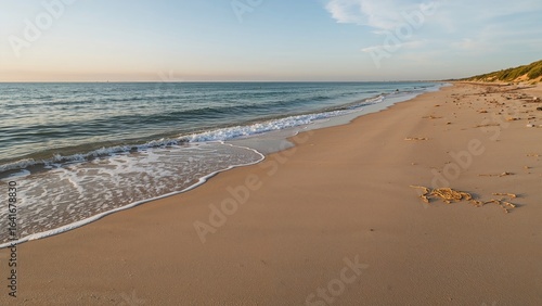 Beach with Waves and Sand
