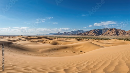 Broad Desert Vista Near a Countryside Hamlet