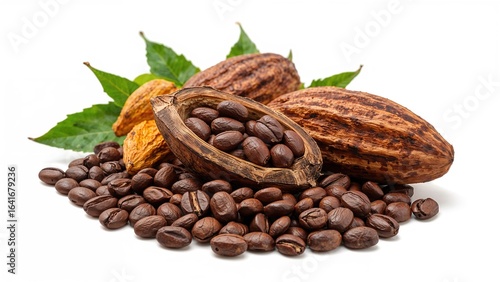 Isolated roasted cocoa bean...