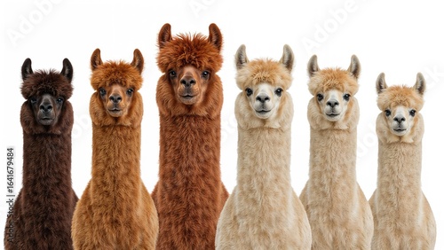 A series of vibrant alpacas...