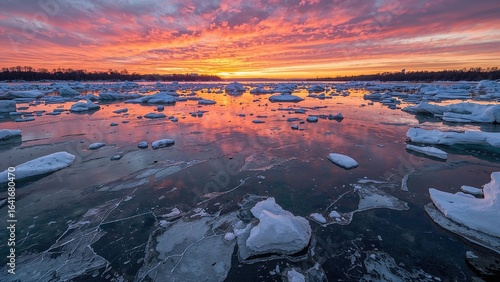 Shattered ice fragments sca...