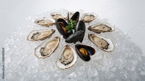 Luxury dining with raw oyst...