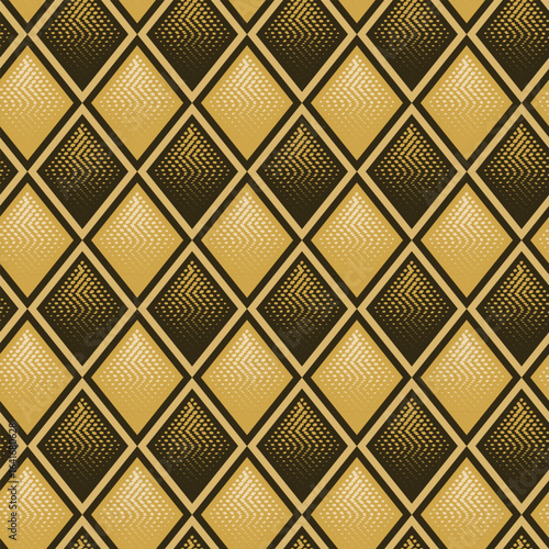 Checkered seamless pattern of brown and yellow