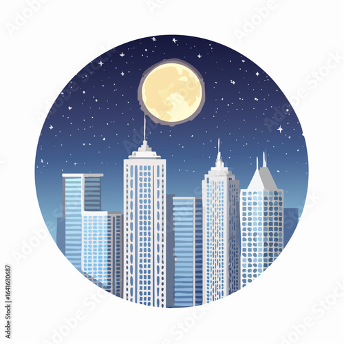 Night city background buildings moonlight icons dark design eps ai vector
2