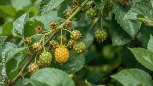 Lush gooseberries ripening ...