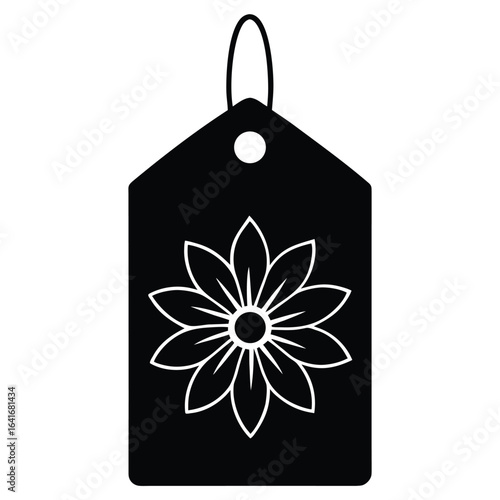 Florist element isolated bloom tag on white background 