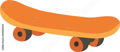 Illustration of an Orange Skateboard