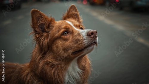 Red Border Collie attentive...