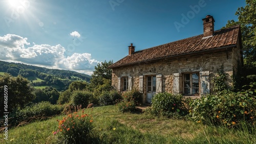 Ancient cabin nestled in mo...