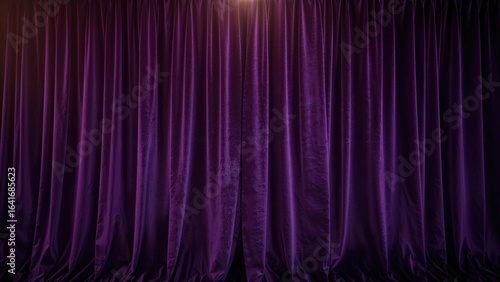 Purple silk drapery with wa...