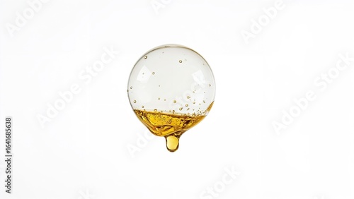 Yellow oil being poured wit...
