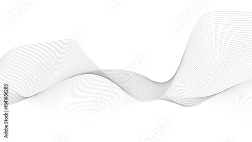 Abstract vector background with black wavy lines. Abstract wave element for design. Digital frequency track equalizer.