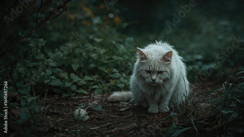 Isolated and forlorn cat in...