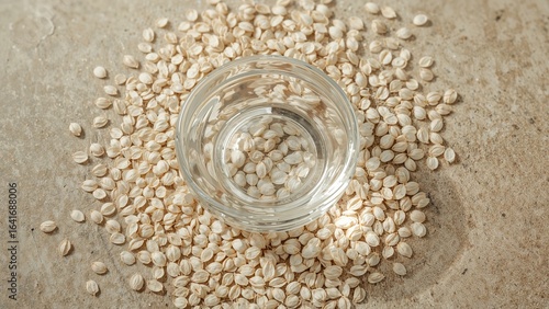 Grains of oats inside a tra...