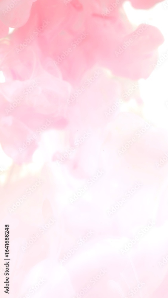 Fototapeta premium Colored Ink Abstract Shape Under the Water. Isolated on White Background. Vertical Aspect Ratio.