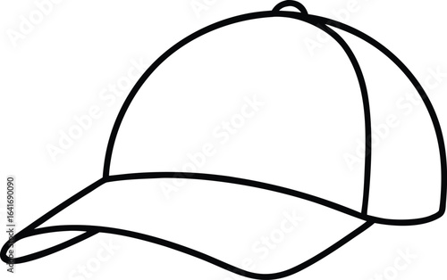 trucker hat line art vector illustration