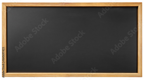 Blackboard Display: A simple yet effective presentation, showcasing a classic black board in a wooden frame, ready for text or drawing with a smooth matte finish.