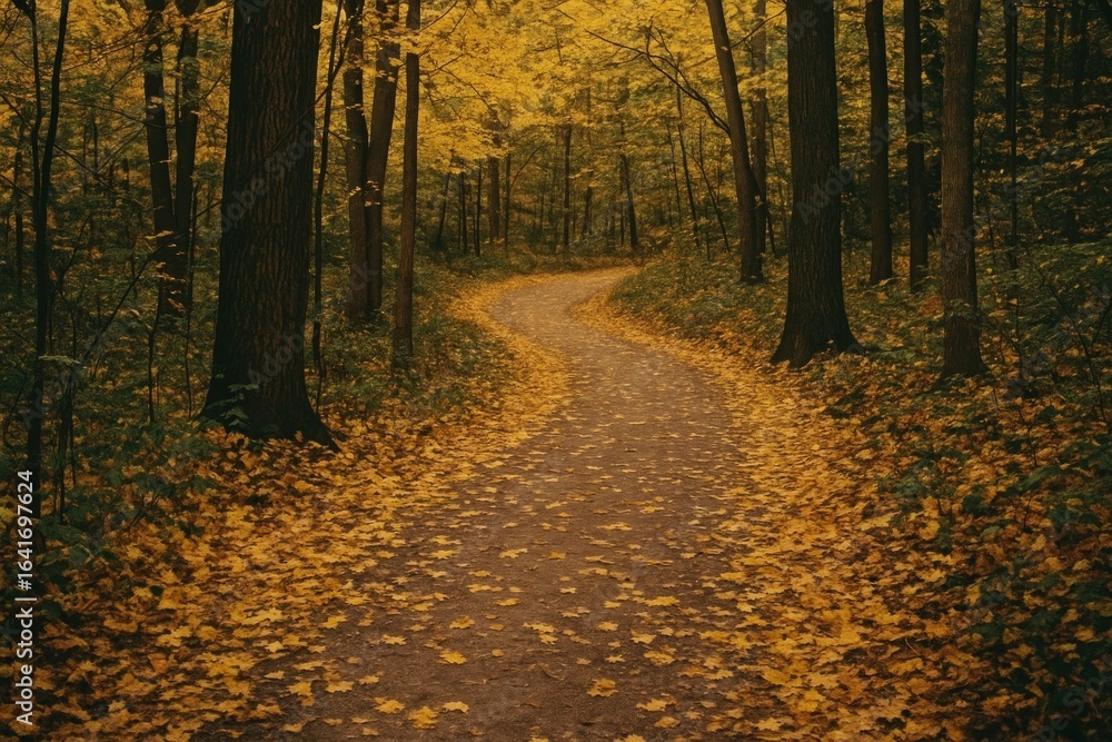 Obraz premium Serene autumn forest path