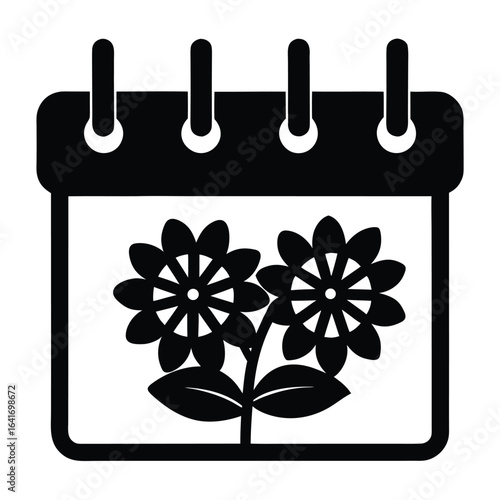 Florist element isolated florist calendar on white background 