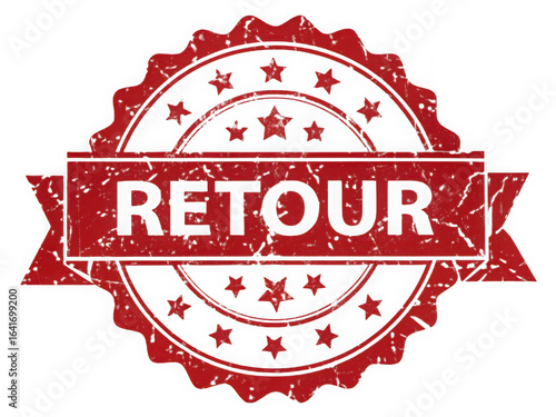 Wallpaper Mural Red circular stamp with the word retour in the center isolated on transparent background Torontodigital.ca