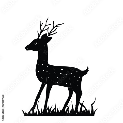 Deer vector icon isolated on white background.  Silhouettes of wild deer symbol. Vector Illustration.