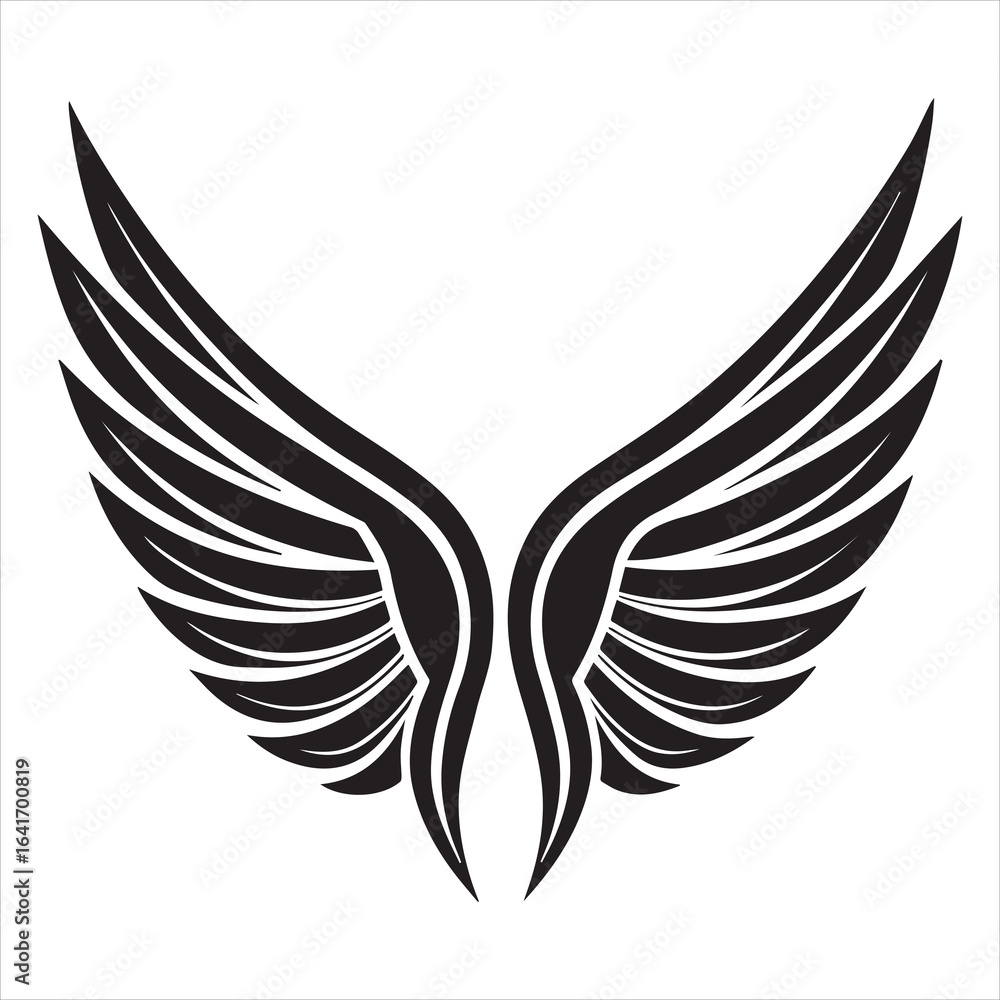 Obraz premium wings logo vector art