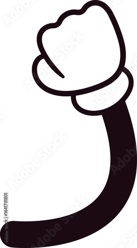 Comic hand power sign vector illustration