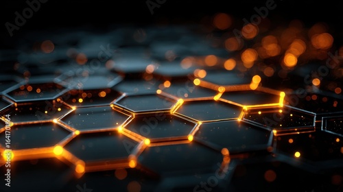 glowing honeycomb abstract pattern
