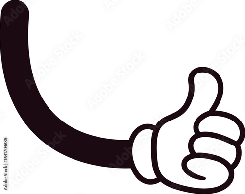 Comic hand thumbsup gesture vector illustration
