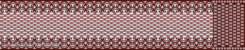 saree design illustration, white saree red border, puja saree