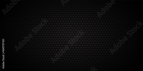 Black geometric polygons background, hexagon symbol, abstract black metallic wallpaper. vector illustration