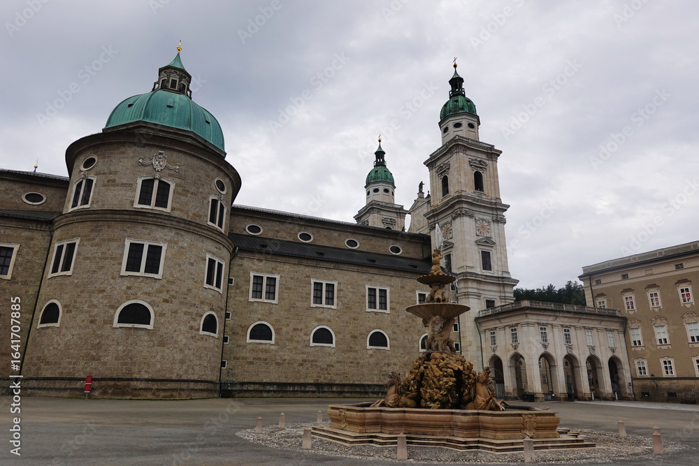 Fototapeta premium Residenzplatz the Residence Square in Salzburg, Austria 