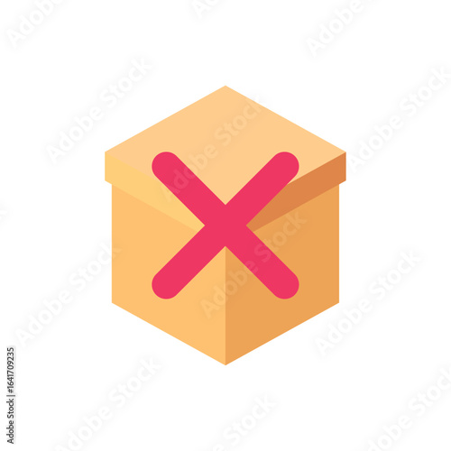 Canceled package icon. Vector