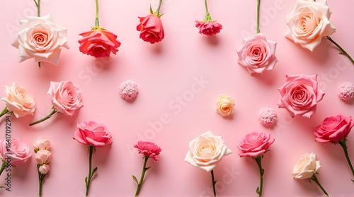 Beautiful Floral Flat Lay