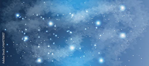 Space galaxy background with many stars. Space infinity with milky way starlight glow astronomical vector background	