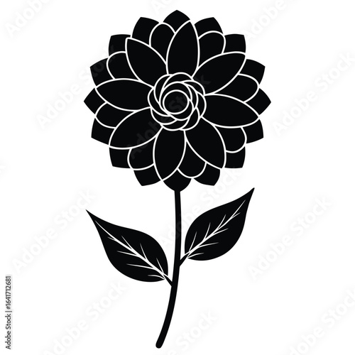 Florist element isolated flower greeting card on white background 