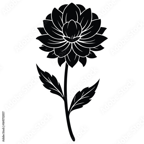 Florist element isolated flower greeting card on white background 