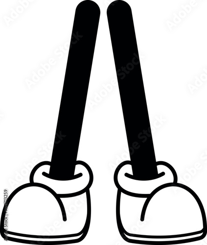 Funny legs retro caricature vector illustration