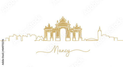 Nancy Skyline Illustration with France.