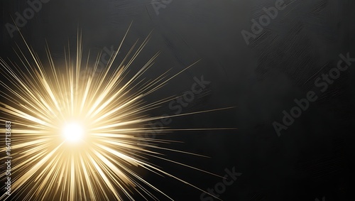A pure onyx black background with a radiant golden burst emerging from one side, symbolizing innovation and success.